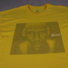 2010 Nike Air Jordan 25th Anniversary T Shirt Mens XL Yellow Jumpman Dallas READ