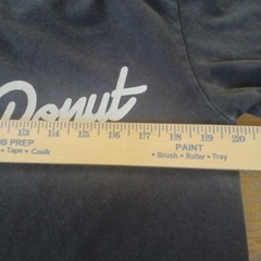 Donut Brand T-Shirt Black M Script Logo Graphic Front Back Hem Tag Distressed