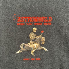 Astroworld T-Shirt Mens M Black Wish You Were Here Skeleton Horse Travis Scott