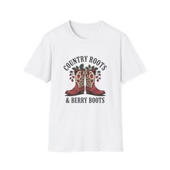 -Country Roots Cowboy Boots T-Shirt | Berry Boots Graphic