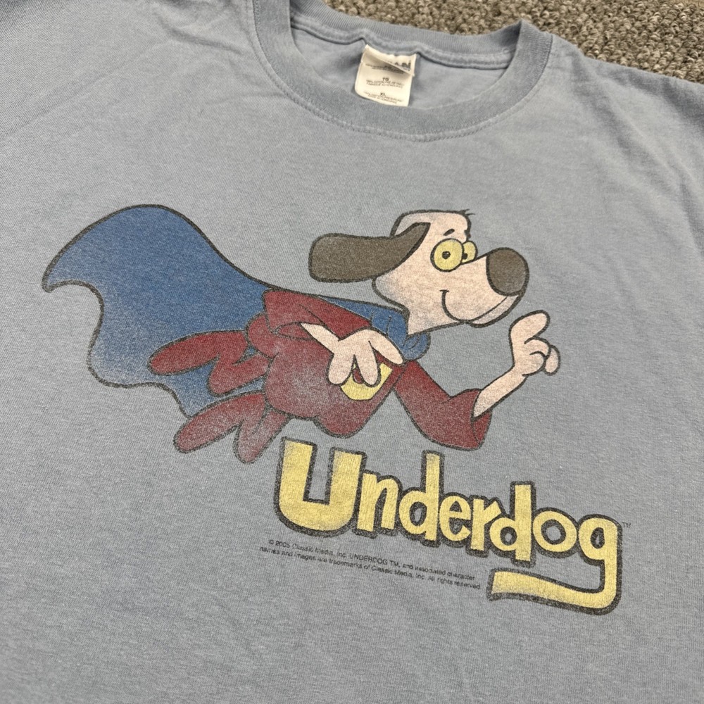 Underdog Anime Character T-Shirt Old Design Faded Vintage Clothing Size XL RARE