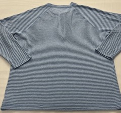 Faherty Shirt Mens XL Blue Striped Long Sleeve Cloud Cotton Henley Tee Casual