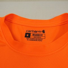 Carhartt Shirt Mens Medium Bright Orange Reflective Class 2 R Tech Performance