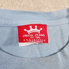 Vintage JNCO Jeans Shirt Men Small Bulldog Big Logo Blue USA Made 90s Y2K