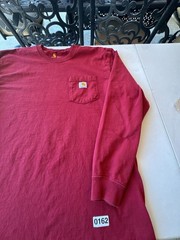Carhartt Men’s K126 Loose Fit Heavyweight Long Sleeve Pocket T-Shirt Red