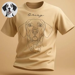 Custom Pet Outline Comfort Tee Personalized Dog Cat Animal Portrait Shirt Gift