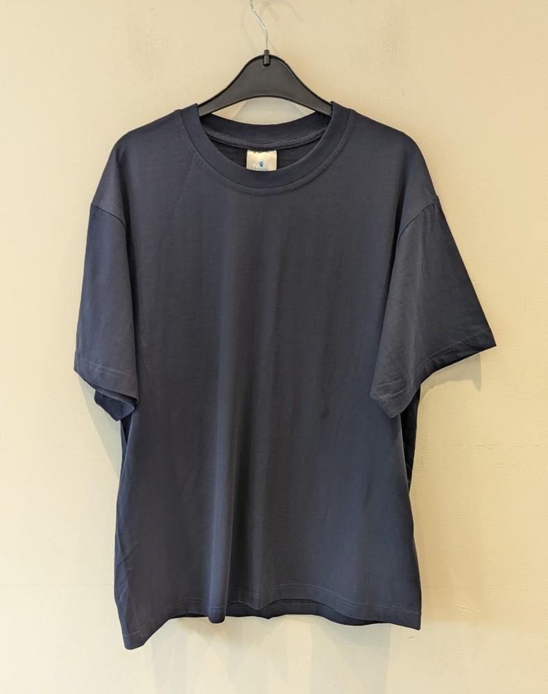 Uneek Premium Mens T-shirt Size Medium Navy Blue 100% Cotton Shirt Sleeved VGC