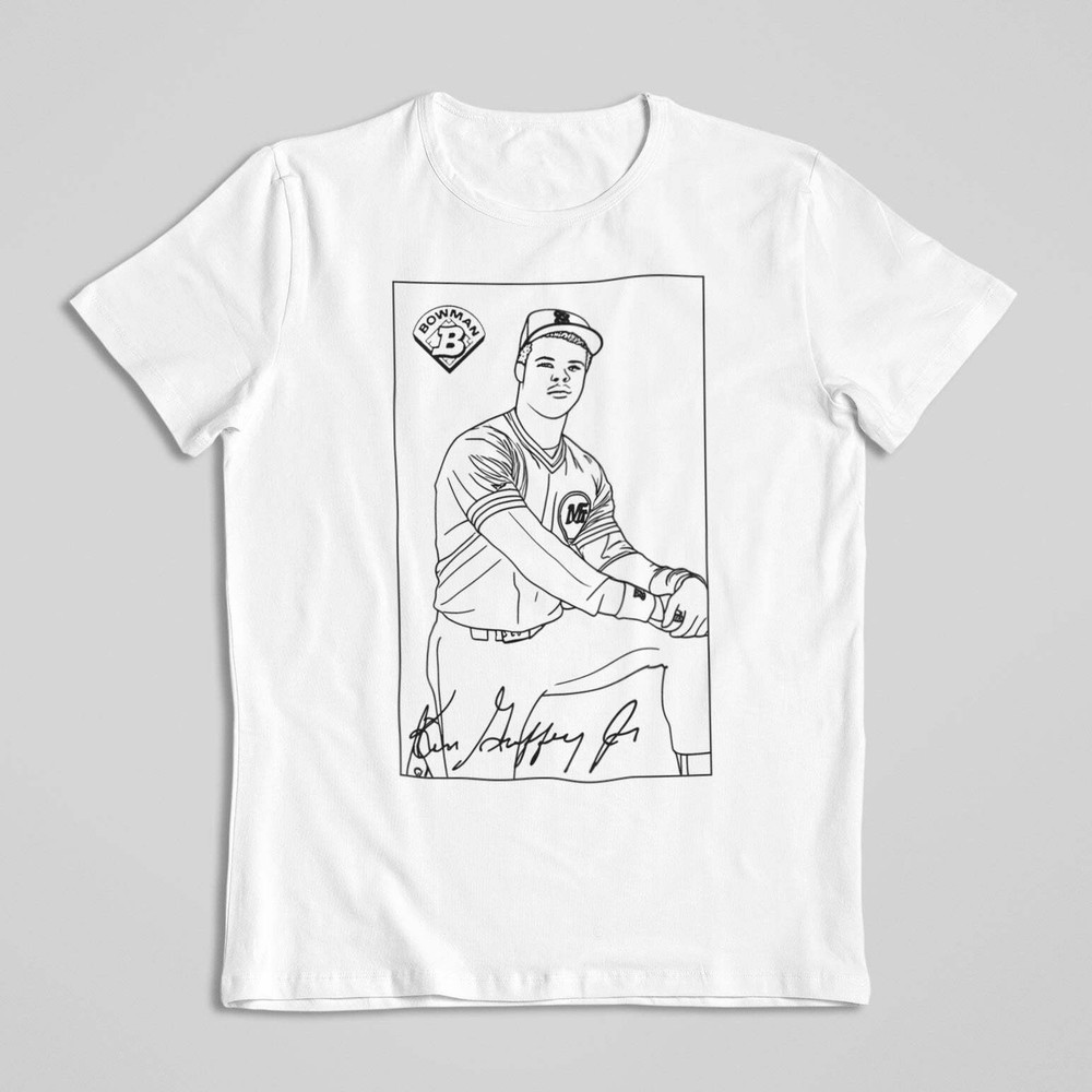 Ken Griffey Jr T Shirt 1989 Bowman #220 Rookie Baseball Card Graphic Tee White