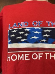 NWT Vintage 90’s Murina USA Land Of The Free Home Of The Brave Red Shirt Size XL