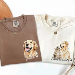 Custom Dog Face Comfort Tee Personalized Pet Portrait T-