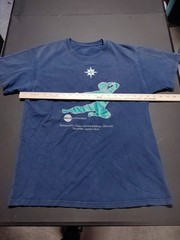 Bruce Lee Action Museum Mariners Shirt Size L Navy Blue Martial Arts A30