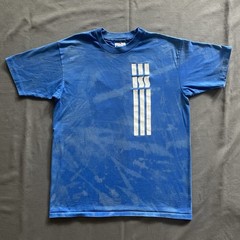 Vtg 1980s Integrated Service Solutions T Shirt Mens L Blue Bleach Dye Hanes 80s