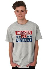 Cory Booker For President Political Voting Adult Short Sleeve Crewneck Tee