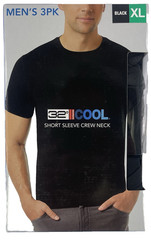 32 Degrees Cool Mens 3 Pack Crew Neck T Shirt Moisture Wicking