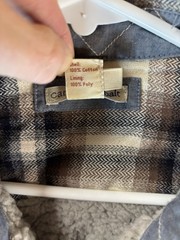 Carbon 2 Cobalt Fleece Lined Blue Plaid Button Up Jac-Shirt Shacket Medium Tall