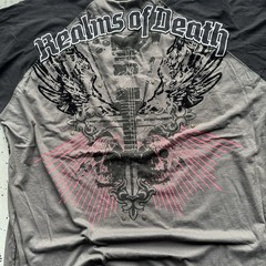 Angel of retribution baggy y2k skater grey black label tee size 3XL