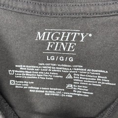 Mighty Fine Wyoming Graphic Tee Black Cotton Short Sleeve Mens Large LG