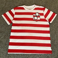 Where’s Waldo Striped T-Shirt Unisex XXL Costume Faux Pocket Cosplay Novelty