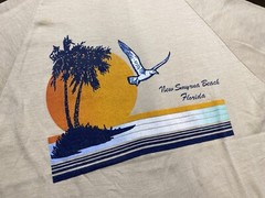 Vintage New Smyrna Beach T Shirt Mens Medium Brown Surfer Beach 70s 80s Thin