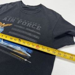 US Air Force Fighter Jet Military Plane Mens Shirt M Black Logo Retro Punk USA