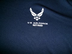 Men’s U.S. Air Force Retired T Shirt Size XL EUC Navy, Short Sleeve, Polyester