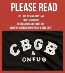 CBGB & OMFUG HOME OF UNDERGROUND ROCK CLUB T SHIRT BRAND NEW 💥BEST PRICE💥