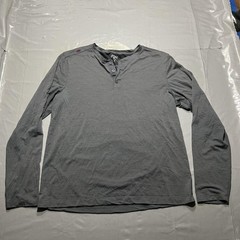 Rhone Shirt Mens Large Gray Merino Wool Long Sleeve Henley Performance Top