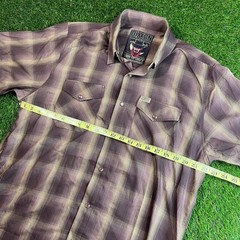 Dixxon Flannel Co The Wyatt Bamboo Blend Plaid Snap Shirt Brown Large L