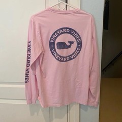 Vineyard Vines Mens Lilac Pink Long Sleeve TShirt With Circle Whale, Large, New!