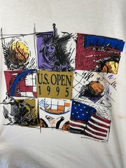 VINTAGE 1995 SINGLE STITCH SIGNAL SPORT US OPEN TENNIS T-SHIRT SIZE MEDIUM USED