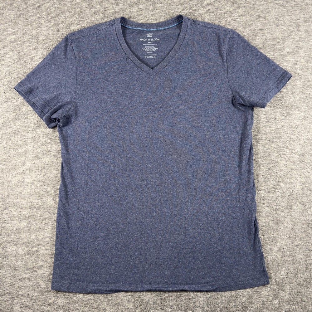 Mack Weldon Shirt Mens Large Blue Pima Cotton V Neck Soft Casual Tee T-Shirt