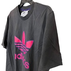 Adidas Mens Trefoil Spell Out Black Pink Purple Short Sleeve T Shirt Top Tee M