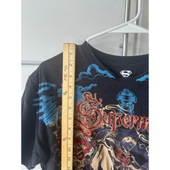 Superman DC Comics Metropolis Graphic T-Shirt Black Red Foil Small 2009 s09