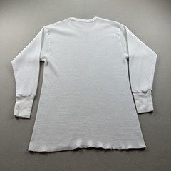 Vintage Thermal Shirt Mens Medium White Waffle Knit Long Johns Base Layer 80s