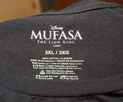 Disney Mufasa The Lion King Mens Large Black Graphic T-Shirt 100% Cotton 3XL