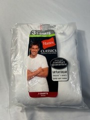 2010 Hanes Classic Tagless 3 Pack XL T-Shirt Comfort Lay Flat Collar Tagless NEW