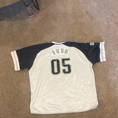 FUBU Collection NYC Mesh V-Neck Jersey T-Shirt 4X Big & Tall White/Navy