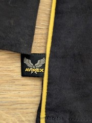 Avirex Shirt 2XL 00s Y2k Yellow Black Long Sleeve Elbow Pads