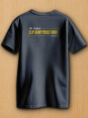 Spyderco Clip/Carry T-Shirt Large Heather Navy 65% Polyester 35% Cotton Material