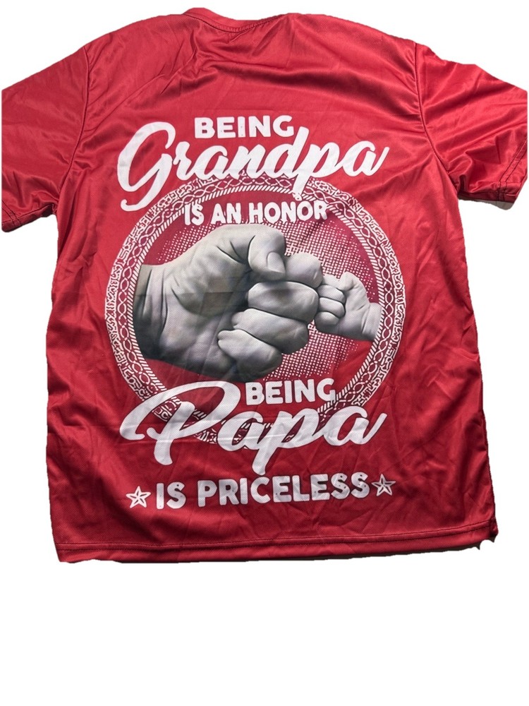 Red Graphic T-Shirt Being Grandpa Is An Honor Being Papa Is Priceless Father Day