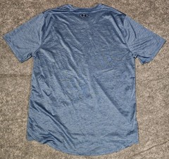 Under Armour T Shirt Men L Blue Loose Polyester Spandex Activewear