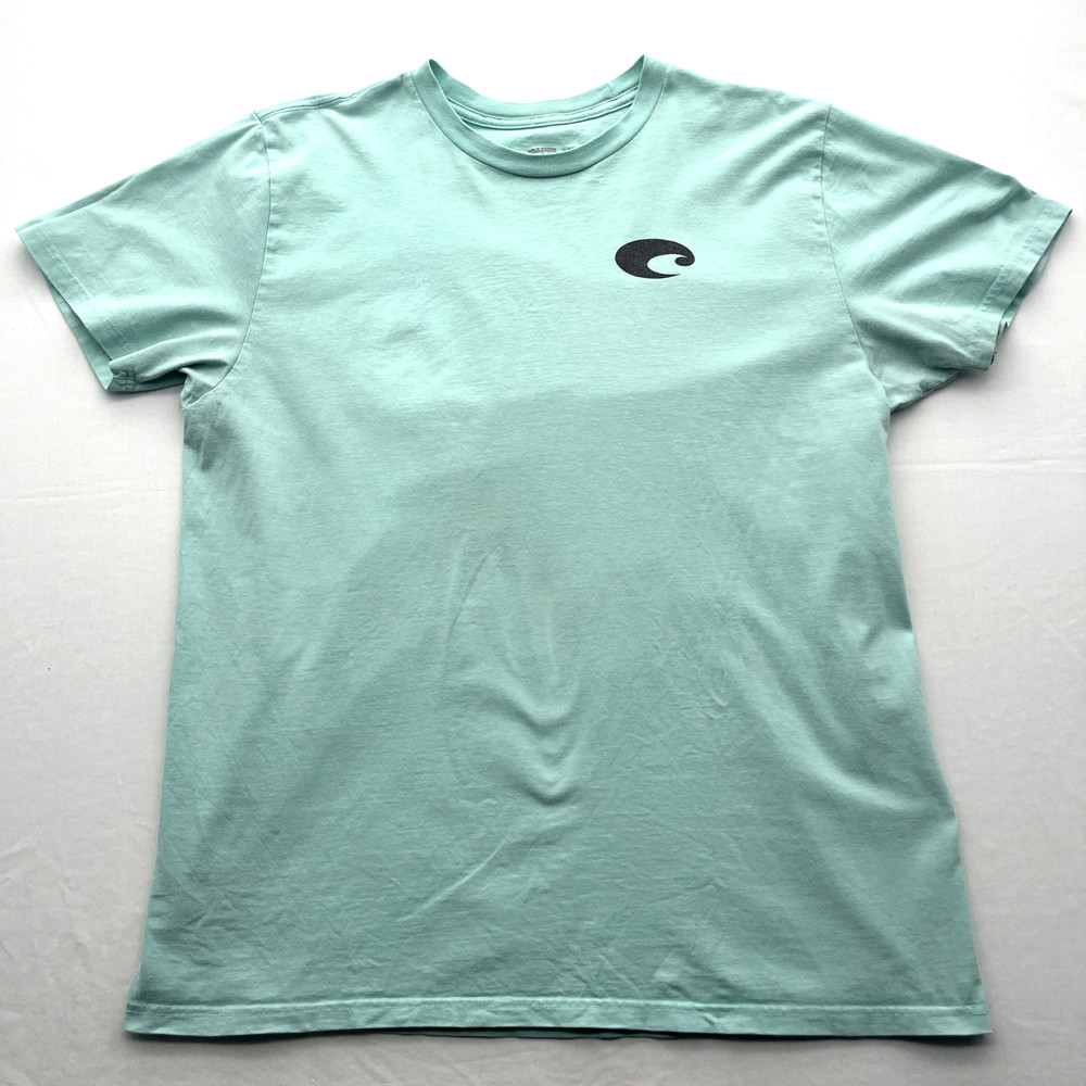 Costa Del Mar Men’s L “Born On The Water” Graphic T-Shirt 100% Cotton Teal