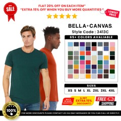 Bella + Canvas 3413C Unisex Triblend Crew Neck Soft Comfortable Fit T-Shirt