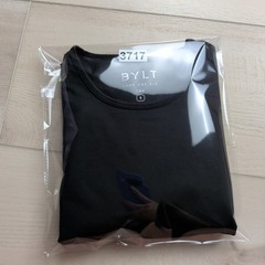 BYLT Drop Cut SS Lux T-Shirt Mens Small Black Curved Hem Athletic Tee