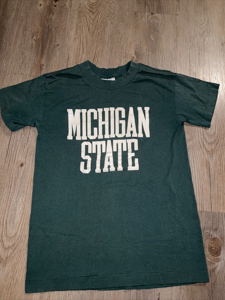 Vintage Michigan State T Shirt USA Made Single Stitch Size Youth Large 14/16