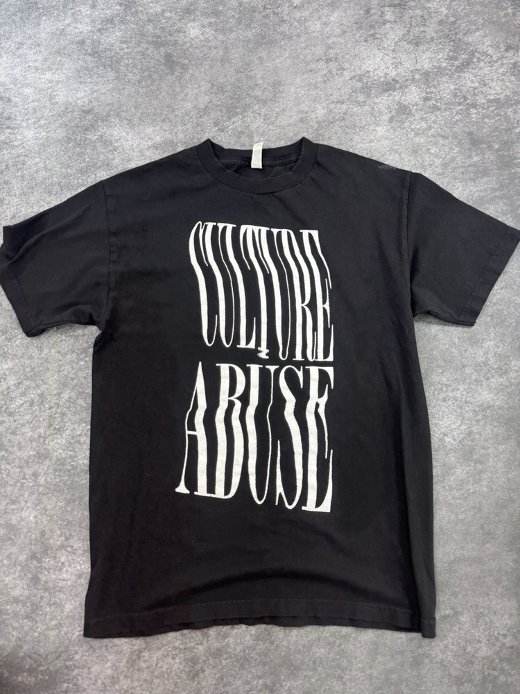 Culture Abuse T-Shirt Mens Size Medium Black Graphic Print Short Sleeve