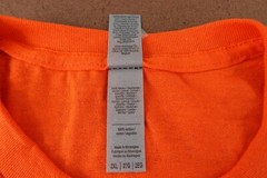 Gildan Heavy Cotton Men’s Size 2XL Bright Orange Short Sleeve Crew Neck T-Shirt