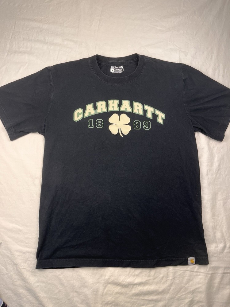 Carhartt Shamrock T-Shirt Relaxed Fit Heavyweight Short Sleeve M Black