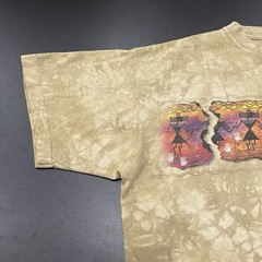 Vintage The Mountain T Shirt Large Leather Tag Grand Canyon Tribal USA Y2K Rare