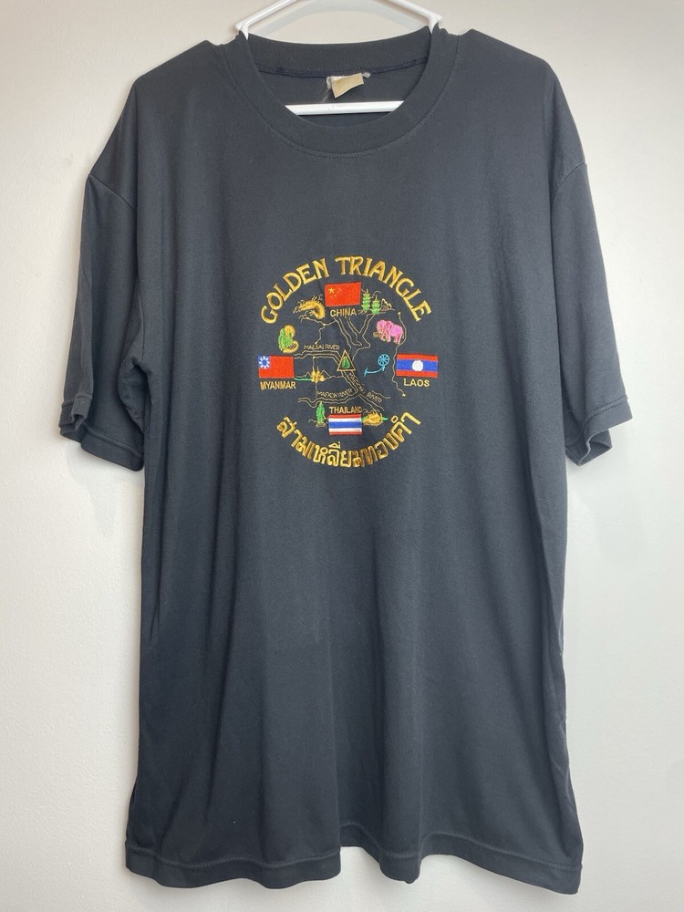 Vintage Golden Triangle XXL Men’s Black T Shirt Streetwear